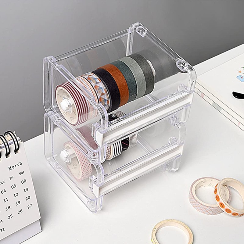 Dreamty 2 Pack Washi Tape Cutting Dispenser Roll Tape Holder