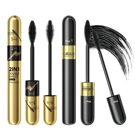 2Pcs Double Effect Mascara, Curling and Intensifying, Waterproof, Black