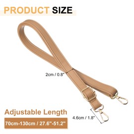 sourcing map Leather Purse Strap Replacement Crossbody, 27.6-51.2 Inch Adjustable Bag Strap Purse Straps for Women Crossbody Bags Shoulder Bag Handbag, Khaki