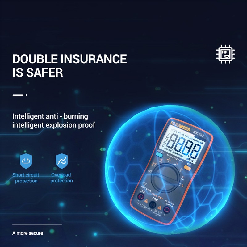 ANENG AN8002 6000 Counts True RMS Multifunctional Digital Multimeter Voltmeter