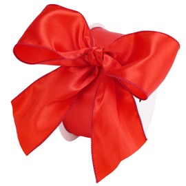 LIZLOVESS Red Satin Wired Ribbon 2.5" x 25 Yd, Red Wire Edge Decorative Ribbon for Wreaths Supplies, Crafts, Gift Wrapping, Baby Shower, Christmas, Wedding Decor, Floral Arrangements