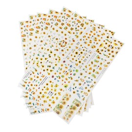 BIUDECO 6sheets Floral Nail Decals Watercolor Flower Nail Art Stickers for Women Girls Quick Application for Beginners Professionals