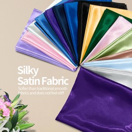 Homiest Purple Satin Fabric by The Yard, 5 Yards x 58 Inch Charmeuse Satin Fabric Silky & Shiny Cloth Fabric, Smooth Bridal Satin Fabric for Wedding Dress, Clothing Making, DIY Crafts, Sewing