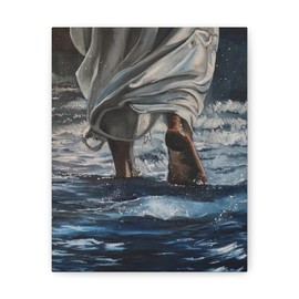 Walking On Canvas Gallery Wraps perfect religious christian art christian decor wall - Size: 11″ x 14″, Depth: Premium Gallery Wraps (1.25″)