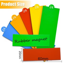 MIN CI Pack of 120 Magnetic Strips Writeable 60 x 20 x 1.5 mm Magnetic Stickers Whiteboard Magnets Colourful Wipe Clean Magnetic Tape for Fridge Notepads Shelf Labelling