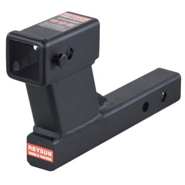 REYSUN 864129 Trailer Hitch Riser with 6-1/4 inch Rise/Drop for 2 inch Receiver Hitch Extension, 2 inch Shank, Matte Black