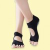 Toeless Pilates Yoga Socks with Non-slip Grip - Black Toe