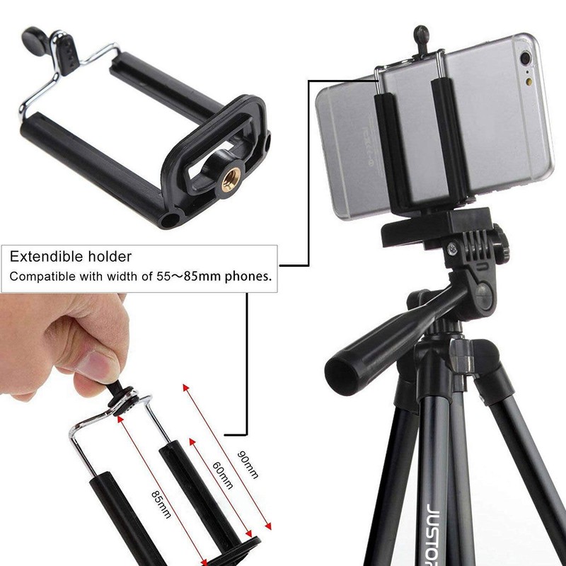 JUSTOP Lightweight Tripod Stand With Phone Holder, Aluminum, For Phone,