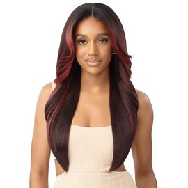 Outre Synthetic Hair Hd Lace Front Wig - Lennox (Color:1B OFF BLACK)