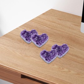 4-5cm Geode Crystals Amethyst Gifts Crystal Tears Amethyst Crystal Stone Natural Amethyst Crystal Heart Natural Raw Gemstone Specimen for Meditation Positive Protection Gifts Crystal Decoration