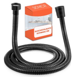 Shower Hose Black 2 m Stainless Steel Flexible Anti-twist Universal Connection Shower Hose Black 200 cm