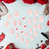 TENPAL Valentines Press on Nails Medium French Tips Pink Nails