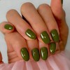SXVME Uñas postizas cortas de gel suave, 32 piezas, 16