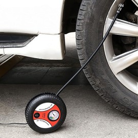 Seathestars Air Compressor, Electric Car Air Pump, Small, Electric Pump, Bicycle, Electric Pump, Automatic, DC 12 V, Includes 3 Nozzle Adapters, Bicycle, Ball