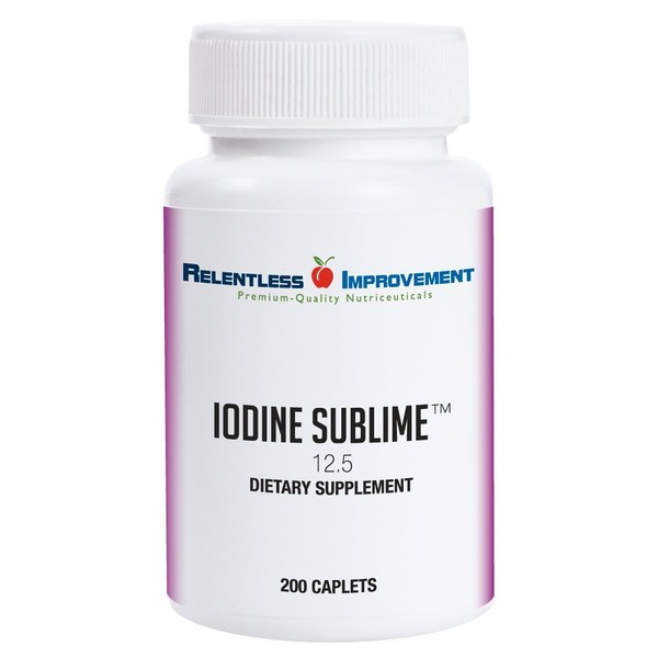 Relentless Improvement Iodine Sublime 12.5mg 200 Caplets Compare to Iodoral