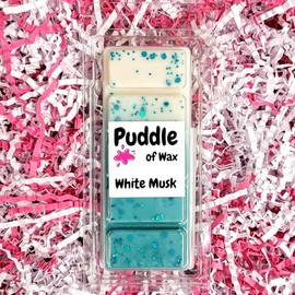 Puddle of Wax - White Musk Soy Wax Melt Snap Bar - 50g - Floral Scent - Vegan Friendly - Made in the UK