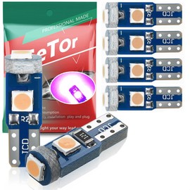 T5 LED Meter Sphere, Wedge Bulb, LED T5, 74, 73, 2723, 2721, W3W LED Bulb, Meter Sphere, Panel Ball, Air Conditioner Sphere, T5 LED, Purple, 3030 Chip, 3 Rows, High Brightness, 12V Car, Motorcycle, T5