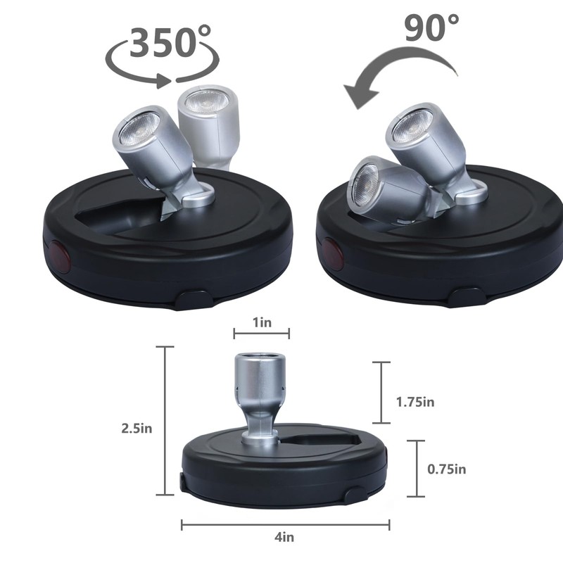 BERGUSTCH Battery Powered LED Spotlight, Wall Picture Lights, Indoor Uplighting,