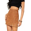 VNDFLAG Women's High Waist Faux Suede Side Split Bodycon Short