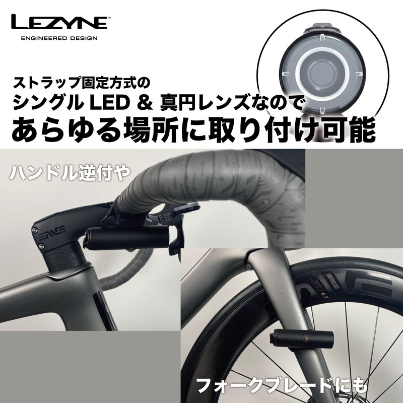 LEZYNE CLASSIC DRIVE 500+ Bicycle Kickboard Front Light Black Compact