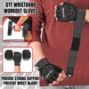QTF Ventilated Weight Lifting Gym Workout Gloves with Wrist Wrap