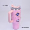 Cupcupmore 40 oz Pink Evil Eye Bling Rhinestone Stainless Steel