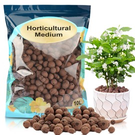 Doter Clay Pebbles Leca Balls for Plants 10qt，Clay Balls for Hydroponic, Terrarium, Potted Plants, Lightweight & Drainage