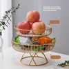 Round Fruit Basket Large Capacity Hollow Metal Fruit Bowl Stand