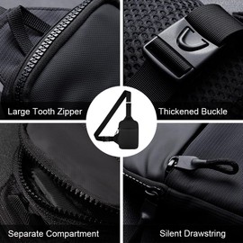 Mini Crossbody Sling Bag for Women and Men, Small Crossbody Bag, Mens Shoulder Bag Purse, Waterproof Utility Crossbody Chest Bag Dual Pocket Fanny Pack Phone Holder for Hiking Travel Sports Running