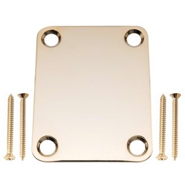 Musiclily Pro 4-Bolt Steel Neck Plate for Stratocaster Telecaster Electric Guitar or Bass, Gold