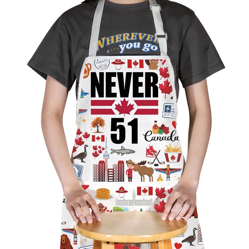 MYSOMY Canada Cooking Apron Canadian Kitchen Apron Canada Maple Leaf