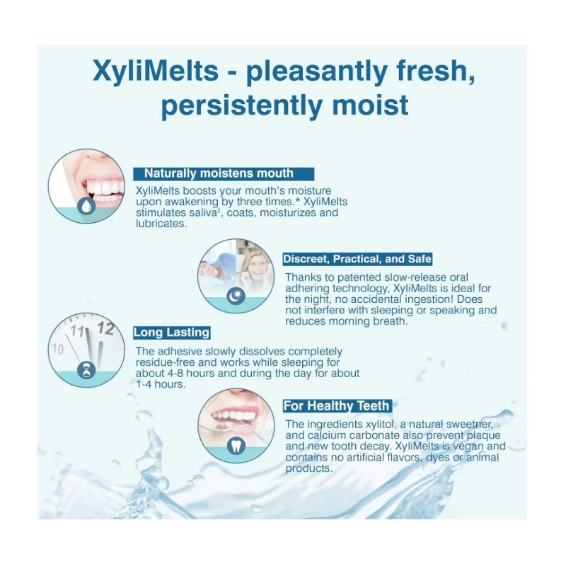 OraCoat XyliMelts Dry Mouth Relief Oral Adhering Discs Slightly Sweet