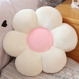 AZCHEN Flower Pillow Patio Furniture Cushions Standard Throw Pillow Home Chair Cushion Decorative Pillow Cushion (19.6inch, White)