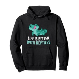 Life Is Better With Reptiles Bearded Dragon Lizards Reptiles Pullover Hoodie