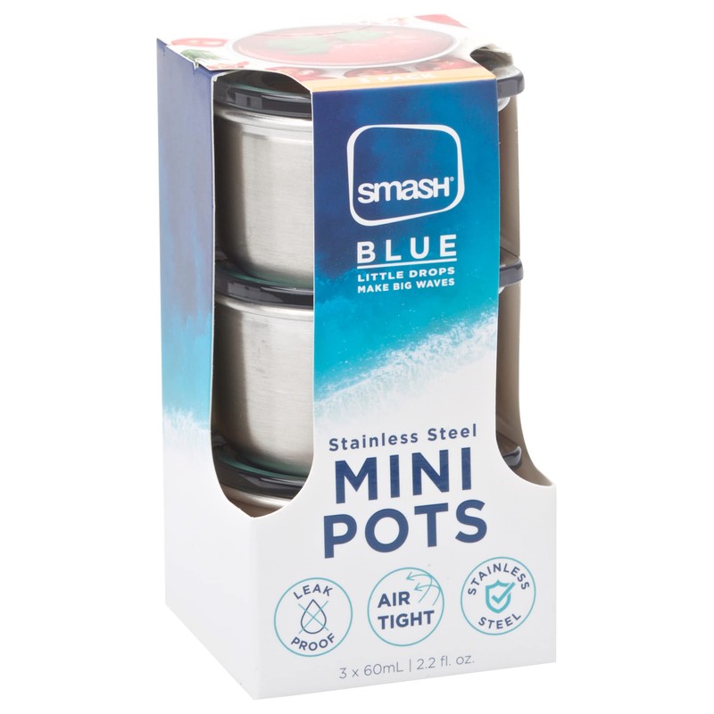 Smash Microwave Safe Stainless Steel Mini Dressing/Sauce Pots, Sage, 2oz