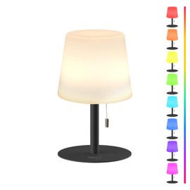 Tulbeys Tulbeys Warm & RGB Cordless Lamp for Outdoor Patio Decor | Battery Powered Lamp | Farmhouse Table Lamp | White Desk Lamp for College Dorm Room | Shower Lamp Waterproof Lampshade & Metal Base