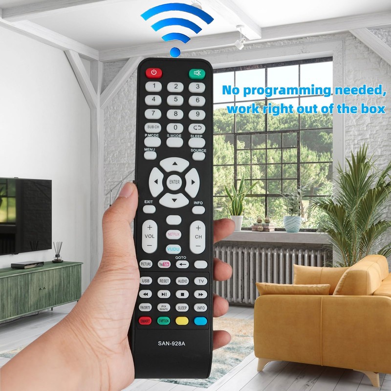 Replacement Remote Control SAN-928 Compatible for Sanyo TV DP50741 DP50719