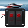 Rocker Switch Panel 2 Gang On Off Pre Wired Red