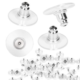 100PCS Clear Plastic Earring Backs: Non-Slip Safety Earring Back for Stud, Hook, and Hoop Earrings - DIY Jewelry Making Accessories Replacement