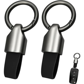 ZYHSLZ 2 Piezas Llavero para Auto para Hombre, Llaveros para coche Hombre, Acero + Cuero, Desmontable, Regalo Práctico para Llaves de Coche, USB, Gadgets (Negro)