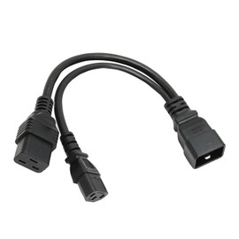 IEC320 C19 IEC320 C13 to IEC320 C20 Power Cord Professional Standard Y Splitter Cable for Computer HDTV Monitor