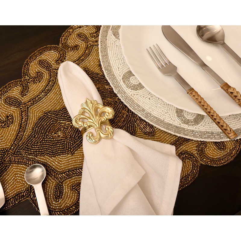 Napkin Rings Set of 12, Fleur-di-lis Napkin Holders, Napkin Rings