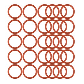 Ofowin [30 Pcs] Silicone O-Rings Red 9.5mm OD 7.5mm ID 1 mm Width, Metric VMQ Sealing Gasket for Cup Lids, Coffee Maker, Brewing Fitting, Washer, Filter, Pump, Plumbing, Hose, Gauge, Auto, Machine