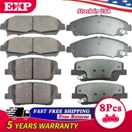 EXPPOWER Front Rear Ceramic Brake Pads Kit for Chevy Blazer Traverse GMC Acadia Enclave