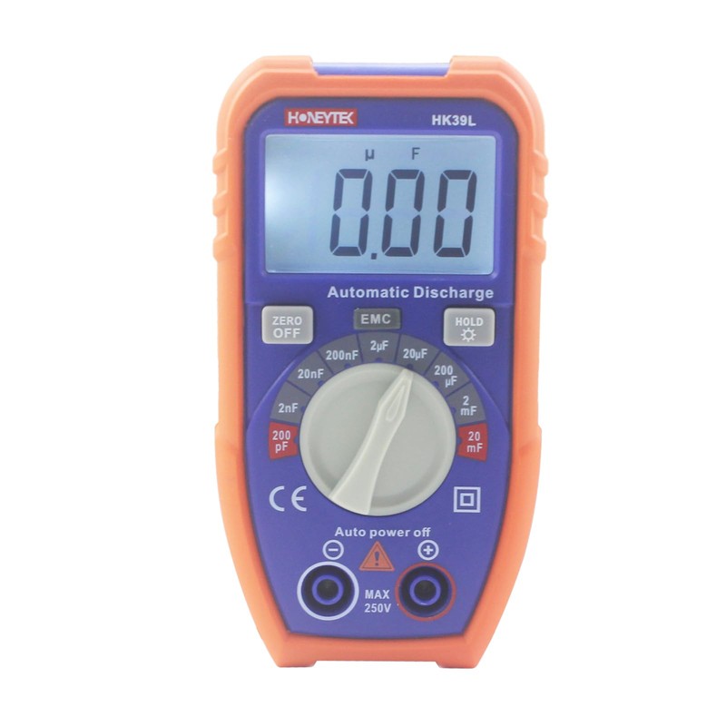 Honeytek HK39L Capacitor Tester with LCD Backlight, Safety Jacket 1999