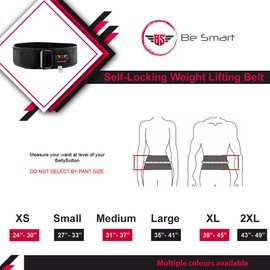 BeSmart Weight Lifting Belt Deadlift Powerlifting belts Self-Locking Double Padded Polyester Back & Core Support CrossFit Weightlifting Equipment for Gym Training Men & Women (Small, Green)