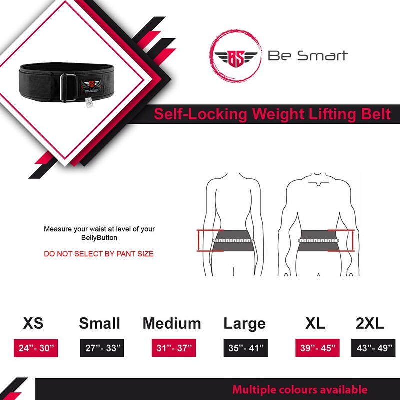 BeSmart Weight Lifting Belt Deadlift Powerlifting belts Self-Locking Double Padded