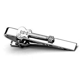 Gifticuffs Electric Guitar Silver Metal Tie Clip