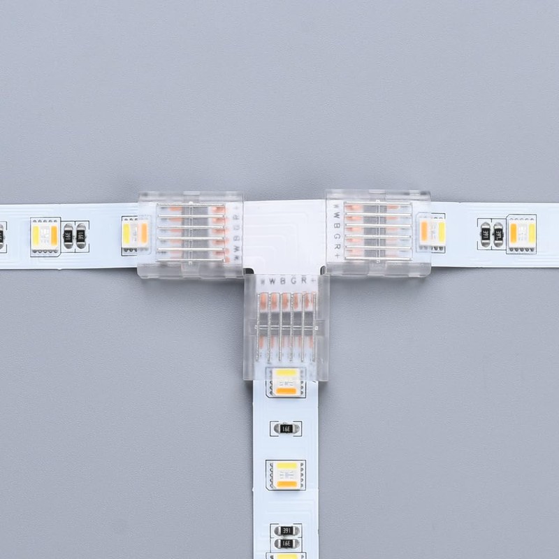 YUTOKEER T-shaped Connector for 6-Pin 12mm LED Strip, Solderless Connection,