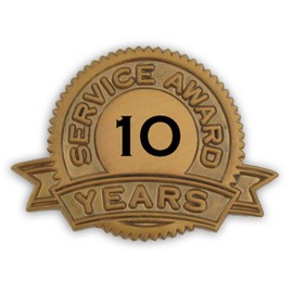 PinMart 10 Years of Service Award Lapel Pin